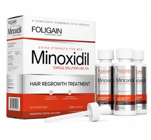 FOLIGAIN® Minoxidil 5% Hair Regrowth Treatment For Men 3 Month Supply - FOLIGAIN EUROPE