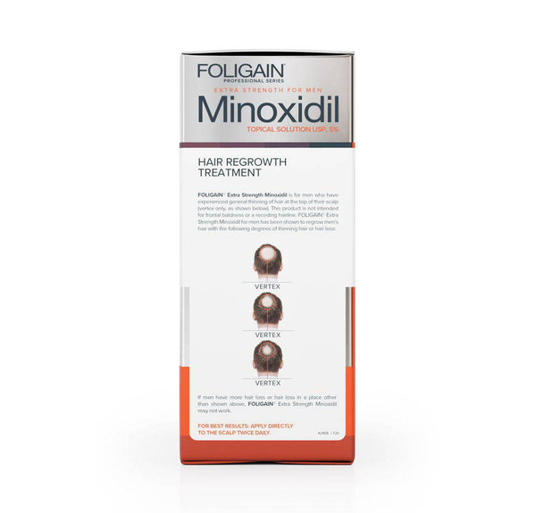 FOLIGAIN Minoxidil 5% traitement de repousse des cheveux pour hommes 12 mois d'approvisionnement